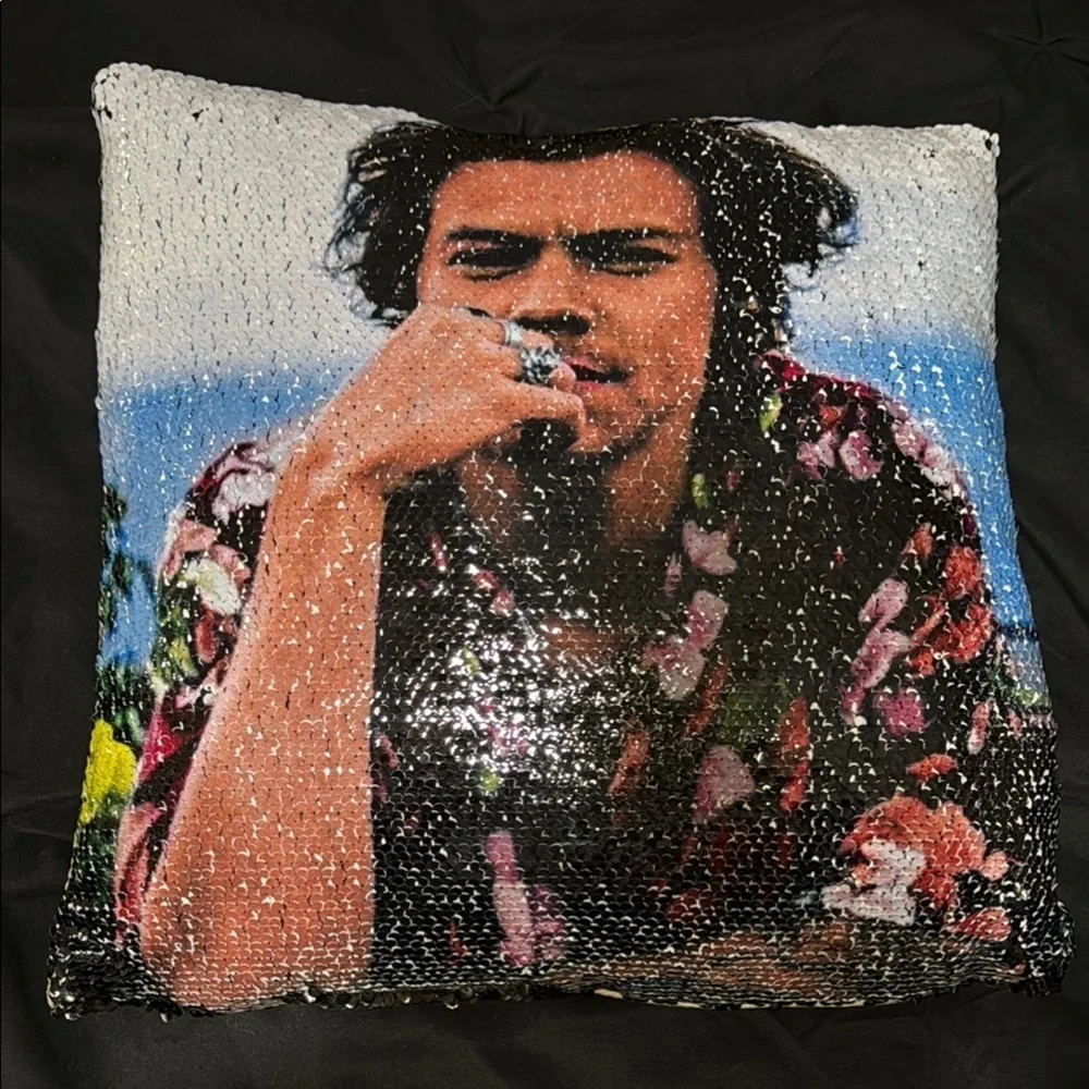 Harry Styles Sequin Pillow